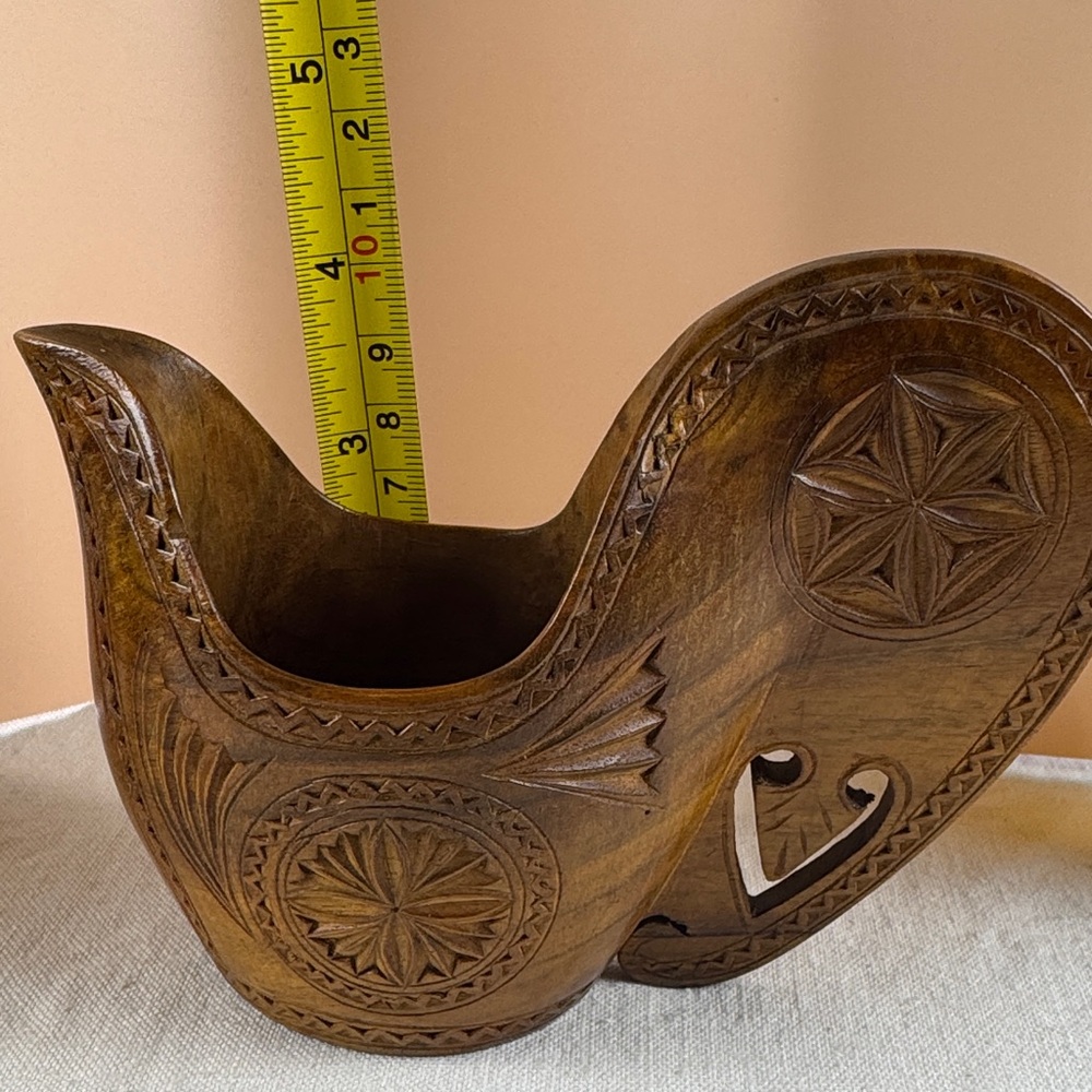 Yugoslavia Wedding Ceremonial Carved Wooden Decorative Jug/Cup - Picture 5 of 15